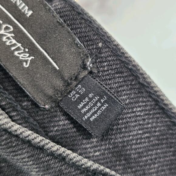 & Other Stories Jeans Womens 29 Straight Denim High Rise Washed Black Crop Short - Picture 4 of 12